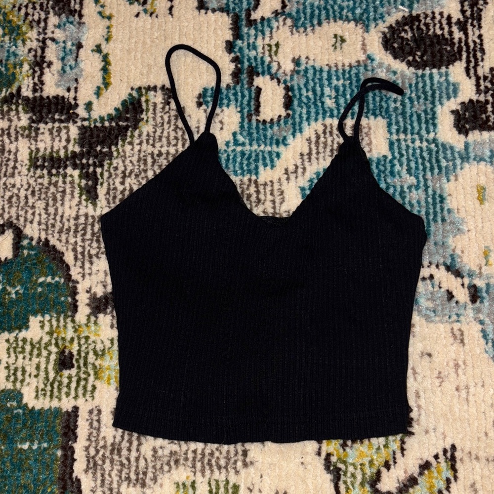 SHEIN Black Ribbed Camisole Top